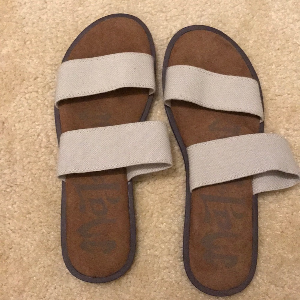 Tan double strap sandals